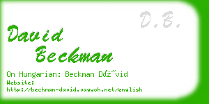 david beckman business card